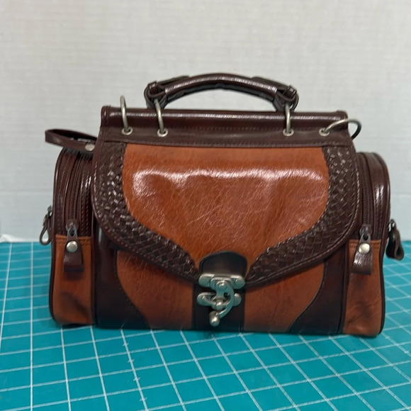 None Handbags - Vintage Brown Leather Camera/Doctor Bag Crossbody #Steampunk